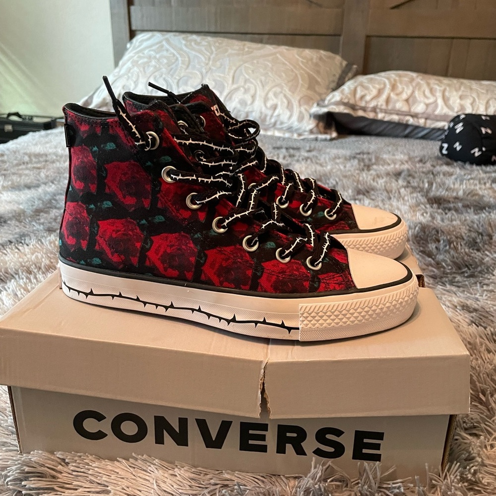 Converse Chuck Taylor All Star Pro Much Love Black & Red High Top Skate Shoes